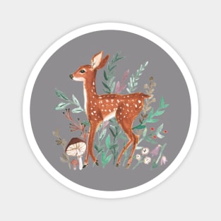 Little fawn and leaves Magnet